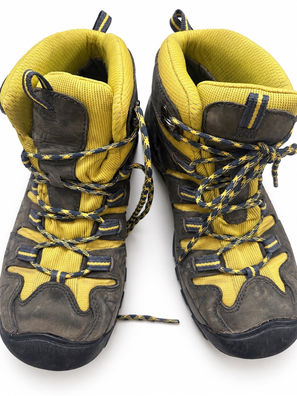 Pre-Love Keen Women Yellow and Gray Lace-Up Hiking Boots-Size 8